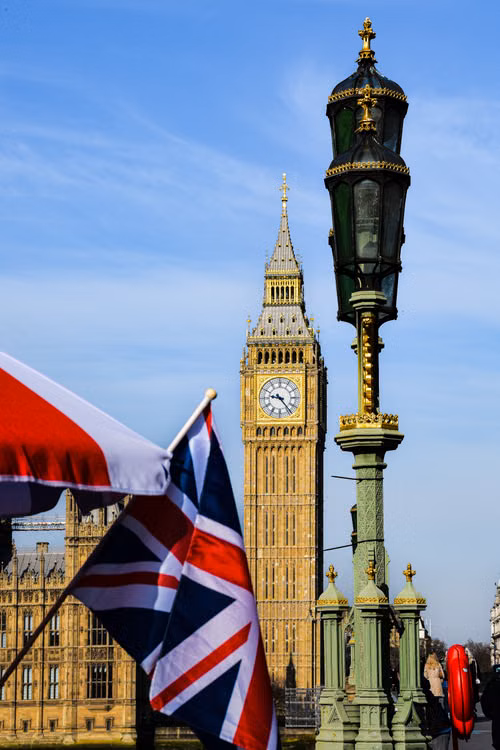 Big Ben and the Union Jack, London